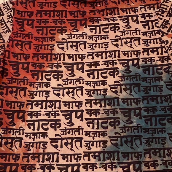 Brand New Thick Cotton One of a kind Tie dye Shirt with Hindi Block Print… - Picture 7 of 7